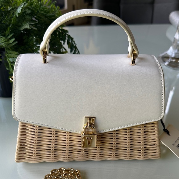 Ted Baker London White and Tan Mini Bag with Gold Chain - Picture 2 of 8
